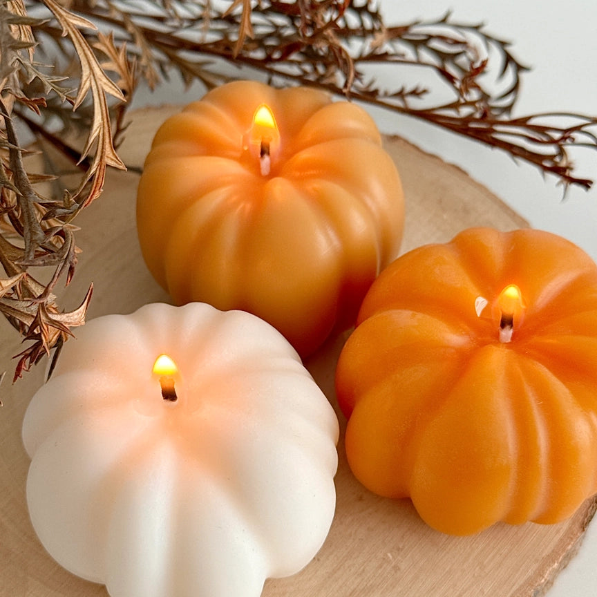Aesthetic Pumpkin Soy Candle – Pumpkin Caramel Scented | Fall & Halloween Decor