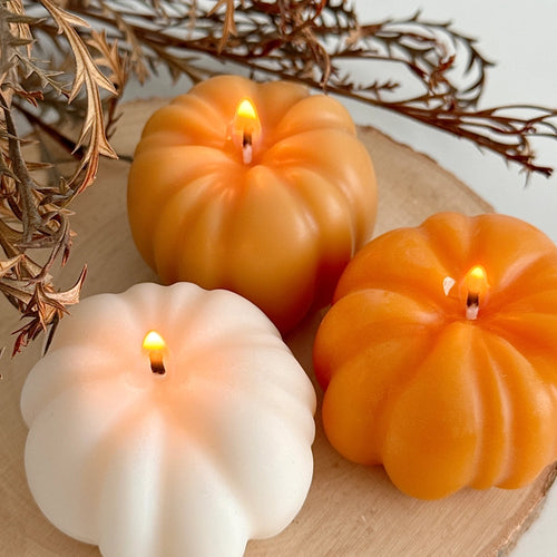 Aesthetic Pumpkin Soy Candle – Pumpkin Caramel Scented | Fall & Halloween Decor