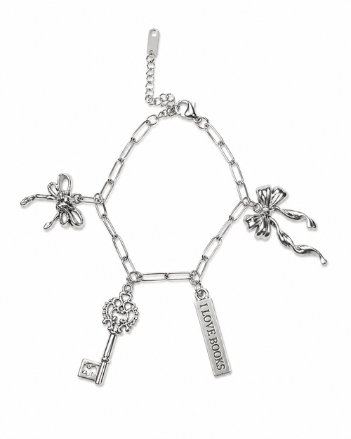 GGB Charm Bracelet - I Love Books & Bows