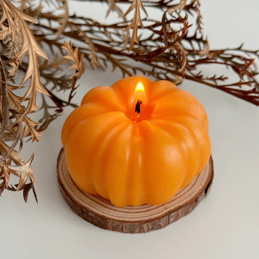 Aesthetic Pumpkin Soy Candle – Pumpkin Caramel Scented | Fall & Halloween Decor